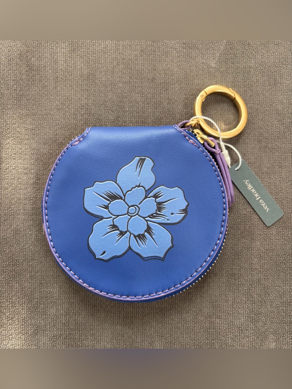 Vera Bradley Floral Coin Pouch with Gold Keyring